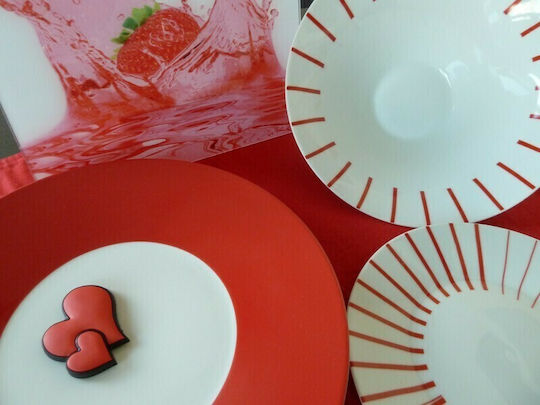 AB Red Porcelain Dinnerware Set 40pcs