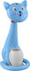 Horoz Electric LED Kinder Dekorative Lampe LED Katze Blau 18.6x18.6x37.4εκ.