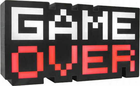 Paladone Παιδικό Διακοσμητικό Φωτιστικό Game Over με Εναλλαγές Χρωματισμών Κόκκινο 30x15.5cm