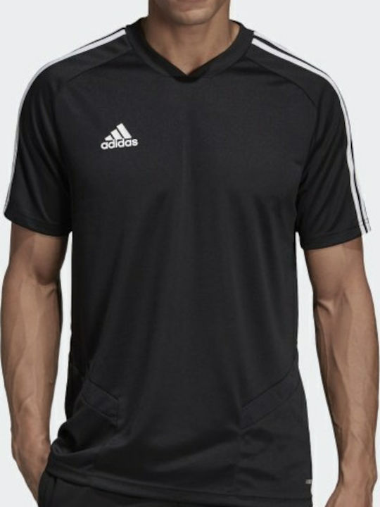 Adidas Tiro 19 Αθλητικό Ανδρικό T-shirt Black / White με Λογότυπο