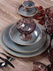 Cryspo Trio Azure Blue Porcelain Dinnerware Set 47.300.40 20pcs