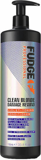 Fudge Professional Clean Blonde Damage Rewind Conditioner Διατήρησης Χρώματος για Βαμμένα Μαλλιά 1000ml