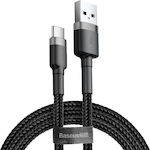 Baseus Cafule Braided USB 2.0 Cable USB-C male - USB-A male Μαύρο 3m (CATKLF-UG1)