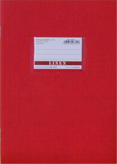 Neohart Notebook Ruled B5 50 Sheets Linen Red 1pcs