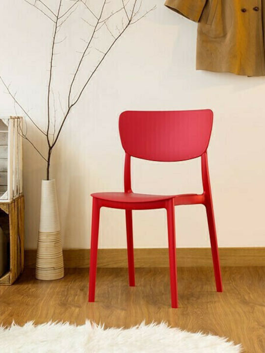 Scaun de exterior Polipropilenă Monna 127 Roșu 45x53x82cm