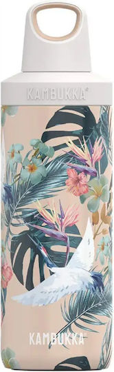 Kambukka Reno Insulated Bottle Thermos Stainless Steel BPA Free 500ml Paradise Flower with Loop