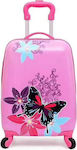 A2S Butterflies Cabin Suitcase H45cm Pink