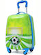A2S Soccer Ball-Goal Kids Cabin Hard Green Suitcase With 4 Wheels Height 45cm