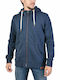 Body Action Men's Cardigan with Hood & Pockets Navy