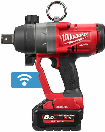 Milwaukee M18 ONEFHIWF1-802X Μπουλονόκλειδο Μπαταρίας 18V 2x8Ah με Υποδοχή 1"