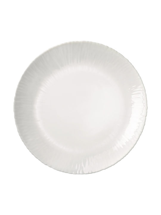 Bormioli Rocco Coconut Plate Shallow Glass Λευκό with Diameter 27.5cm 1pcs