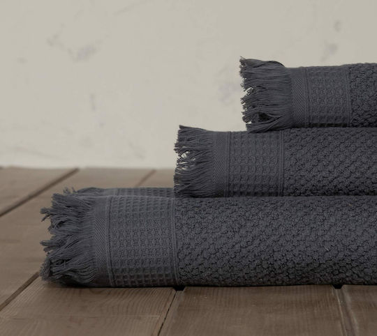 Nima Πετσέτα Προσώπου Dorinda 50x100εκ. Dark Gray Βάρους 500gr/m²