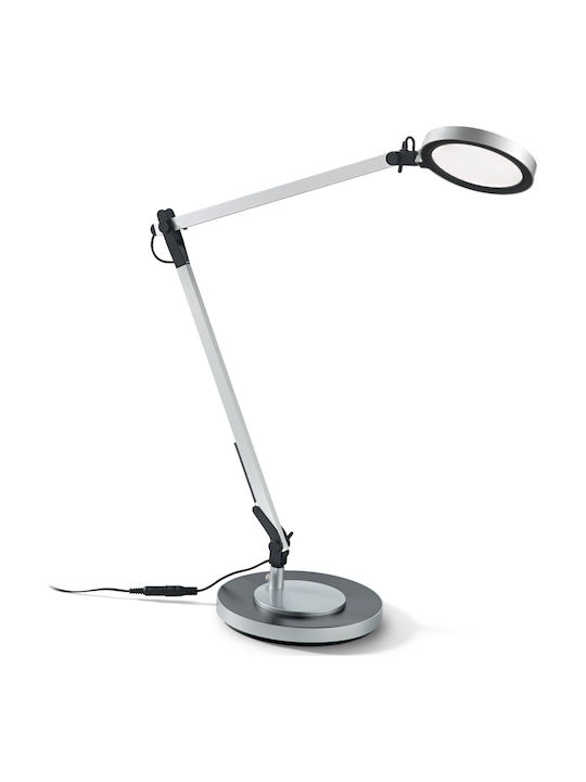 Ideal Lux Futura Aluminium LED Office Lamp with Foldable Arm in Silver Color