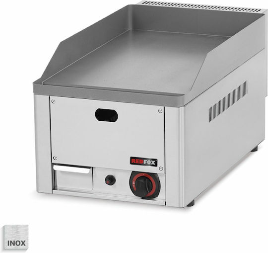 RM Gastro Πλατώ Ψησίματος Υγραερίου 33x60x22cm 4kW με Λεία Πλάκα Redfox FTH30G