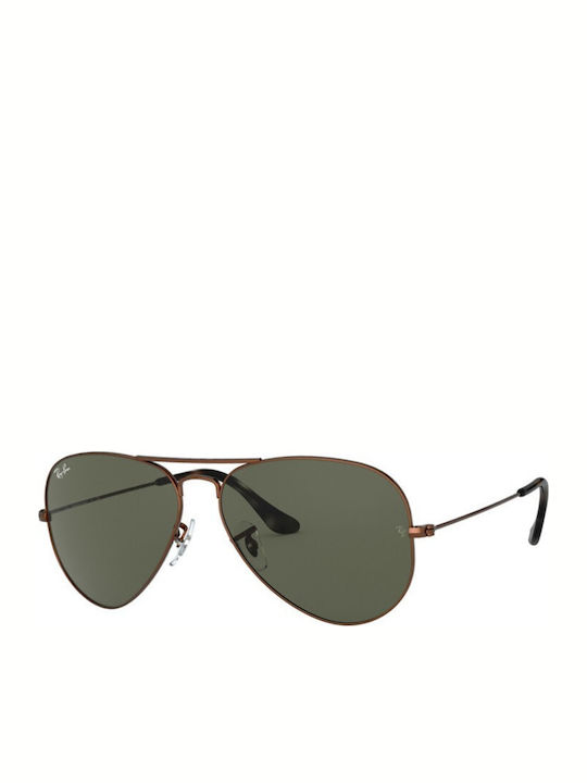 Ray Ban Aviator Unisex Γυαλιά Ηλίου με Καφέ Μετ...