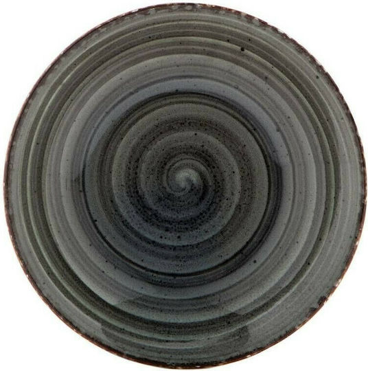 Güral Porselen Avanos Plate Desert made of Porcelain Anthracite with Diameter 21cm