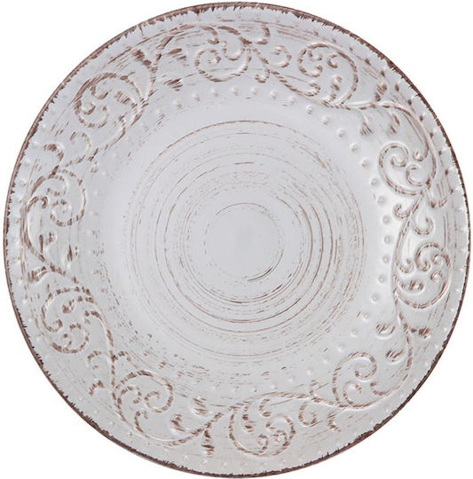 Artekko Vintage Чиния Плитко Керамика Бял с Диаметър 28см