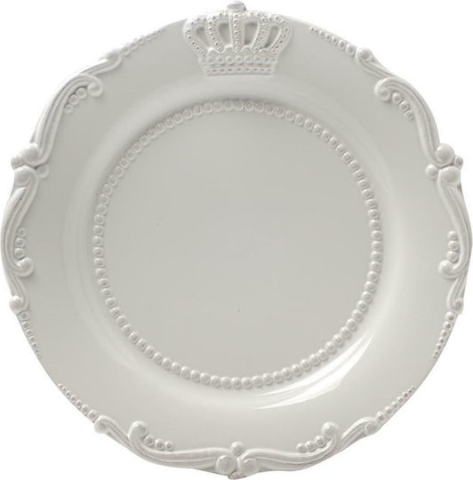 Artekko Crown Farfurie joasă Ceramică Alb cu Diametru 24.13cm