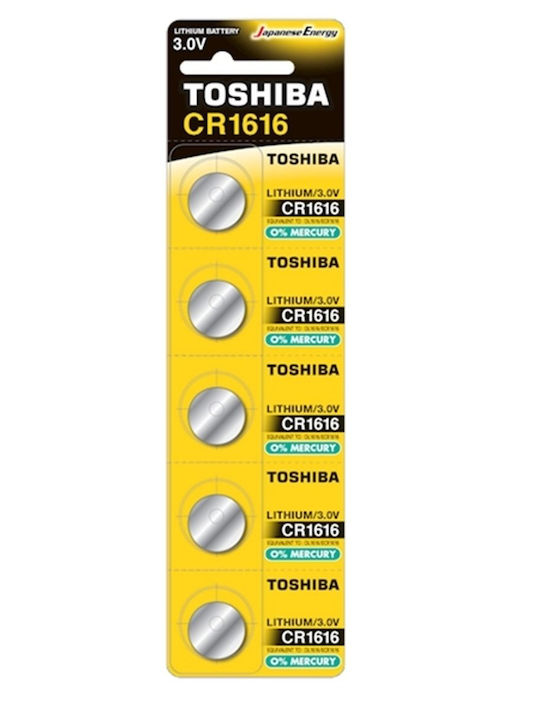 Toshiba Μπαταρίες Λιθίου Ρολογιών CR1616 3V 5τμχ