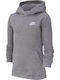 Fleece Kids Sweatshirt with Hood and Pockets Gray Sportswear Club