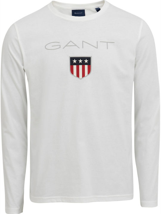 Gant Ανδρική Μπλούζα Μακρυμάνικη Λευκή