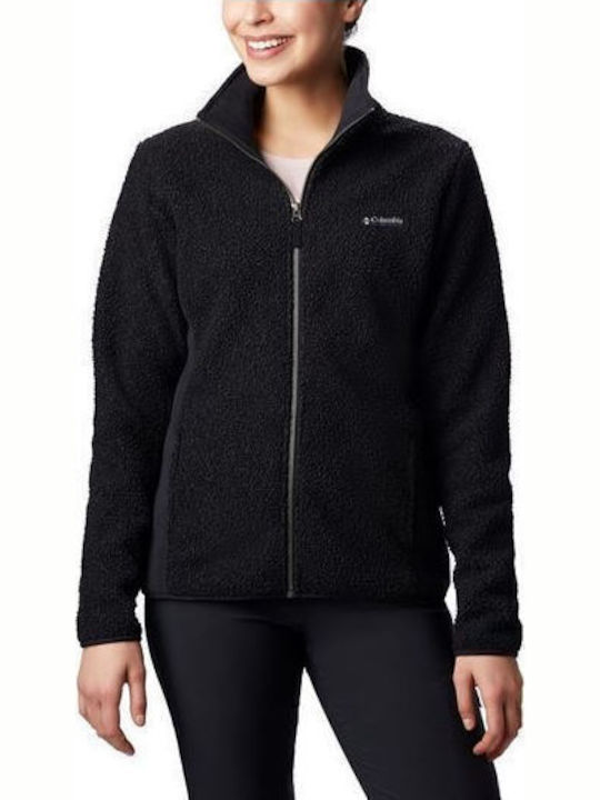 Panorama Fleece Damen Jacke in Schwarz Farbe