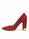 Mourtzi Suede Pantofi cu toc Burgundy