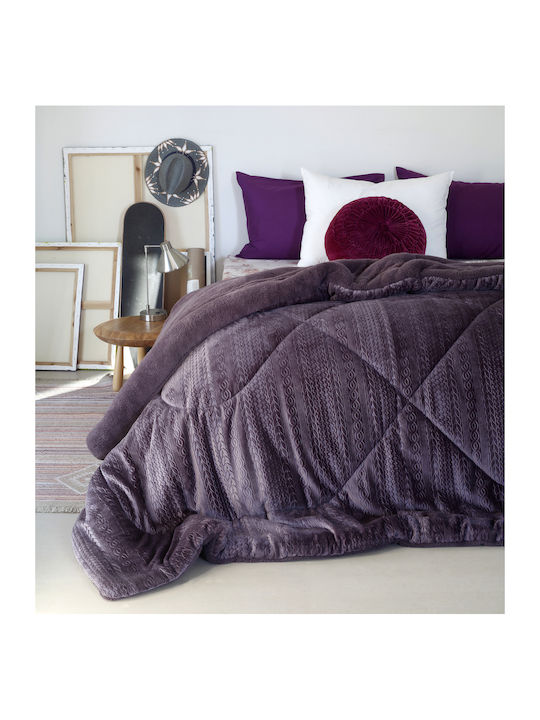 Melinen Duvet Cover Single 160x220cm Shelby Mulberry