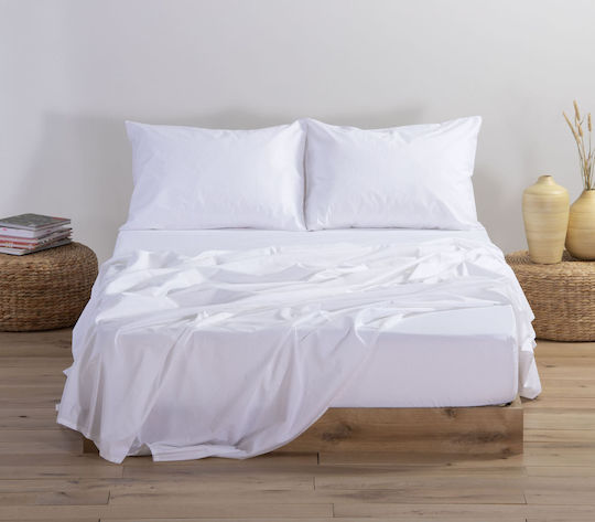 Nef-Nef Homeware Basic King Size 180x200+35εκ. με Λάστιχο White