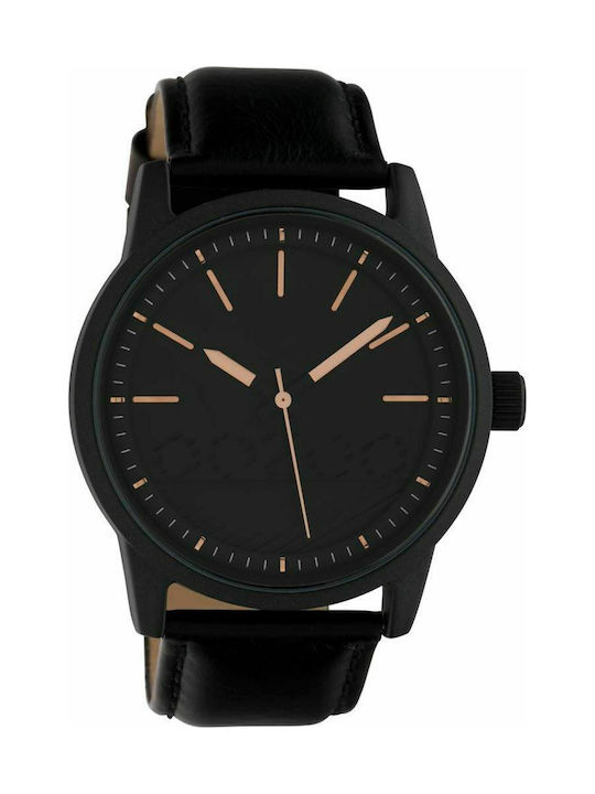 Oozoo Timepieces Watch Battery with Black Leather Strap