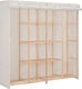 vidaXL Fabric Wardrobe with Shelves in White Color 170x40x173cm