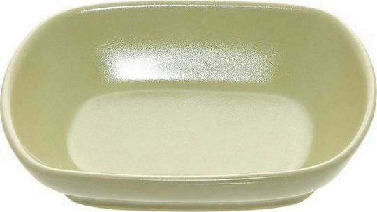 Espiel Stoneware Ice Cream Serving Bowl Oval Ceramic Green 17x17cm