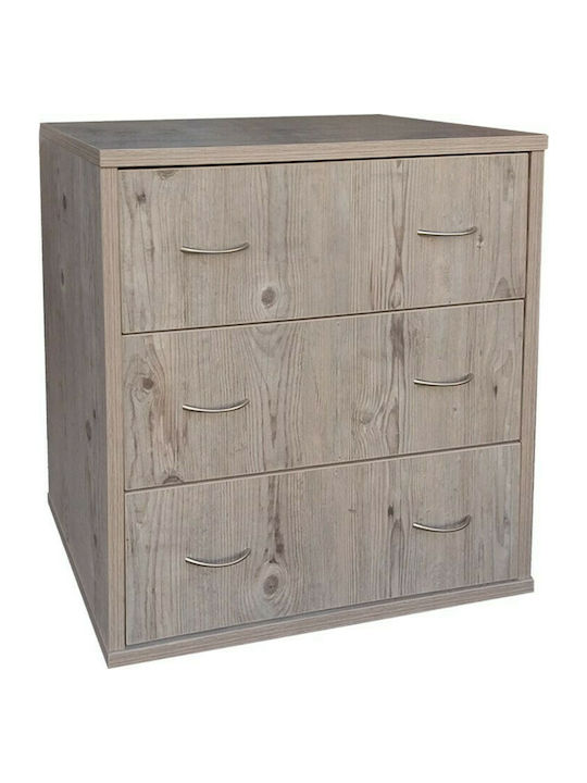 Wooden Chest of Drawers with 3 Drawers 75x45x80cm