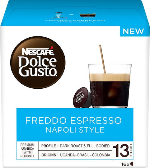 Nescafe Capsules Espresso Freddo Compatible with Machine Dolce Gusto 16caps,tobolek