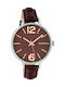 Oozoo Timepieces Watch with Burgundy Leather Strap