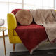 Palamaiki Palamaiki Decken & Couchdecken Sicilia Zweisitzer-Sofa Überwurf Zwei Seiten Bordeaux Beige