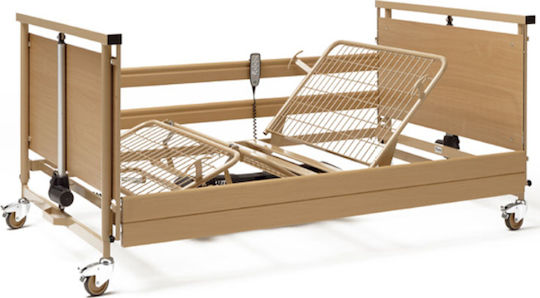 Burmeier Allura Mighty 0808636 Electric Polyhedron Hospital Bed with Two Sideboards Posted on Sidebar Wheels