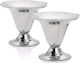 Marva Bol de Servire pentru Înghețată Oval Inox Argint 11x11cm 2buc