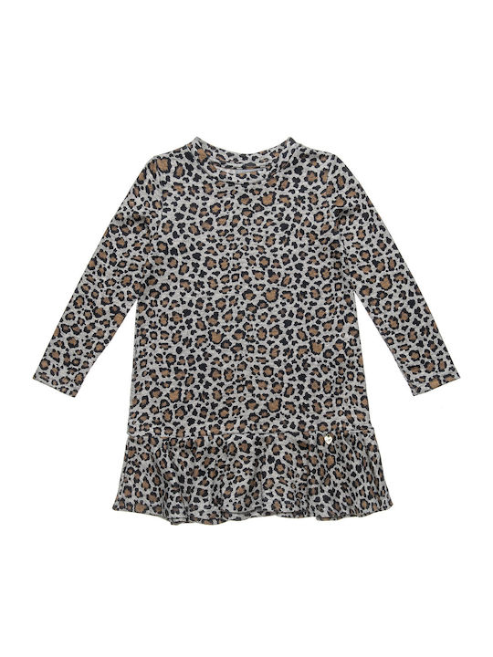 Alouette Kids Dress Animal Print Long Sleeve Multicolour