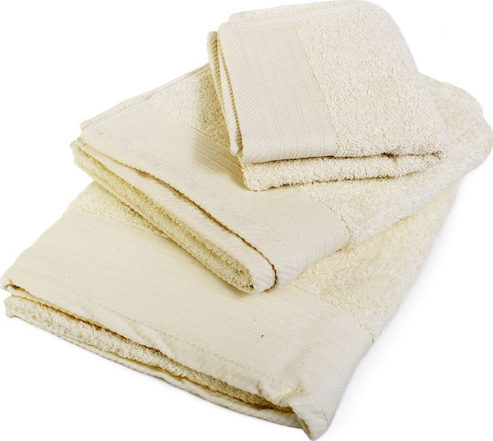 Dimcol Set of Towels 3 pcs Peignie 500 Gr Ecru Weight 500gsm