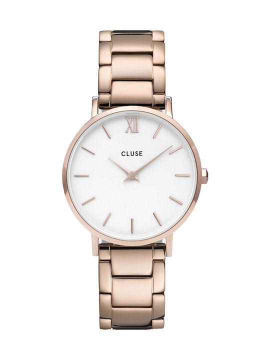 Cluse Minuit Ceas de Damă cu Rose Gold Brățară Metalică