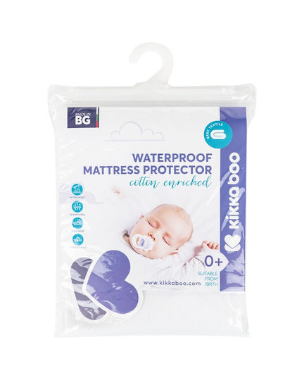 Kikka Boo Waterproof Baby Crib Mattress Protector Antibacterial with Elastic Straps 60x120x15cm