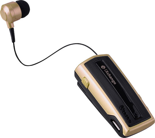 iXchange UA-28 In-ear Bluetooth Handsfree Ακουστικό Πέτου Χρυσό