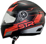 STR Bullet Black Matt/Red Motorradhelm Volles G...