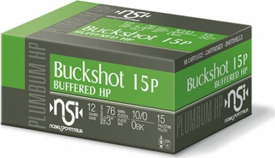 Nobel Sport Cartridges Plumbum HP Buckshot 15pellets Magnum 45gr 10pcs