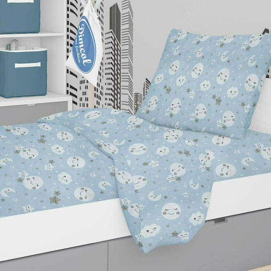 Dimcol Set Cearceafuri Pentru Copii Single Smile 81 Albastru 160x240cm Dimcol Set Cearceafuri Pentru Copii Single Smile 81 Albastru 160x240cm