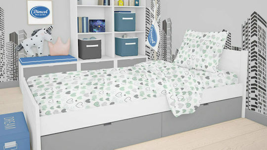 Dimcol Hearts Față de pernă pentru copii din bumbac 100% 50x70buc 10 Green 1925813107801081