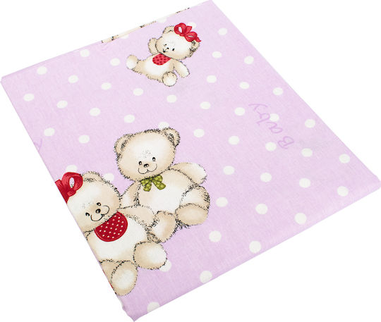 Dimcol Two Bears Παιδική Μαξιλαροθήκη από 100% Βαμβάκι 50x70εκ. Λιλά