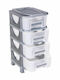 Homeplast Βένους Διάτρητη Drawers Plastic in Gray Color 4 Slots 42x38x77cm