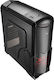 Aerocool Battlehawk Gaming Midi-Turm Computergehäuse mit Seitenfenster Schwarz